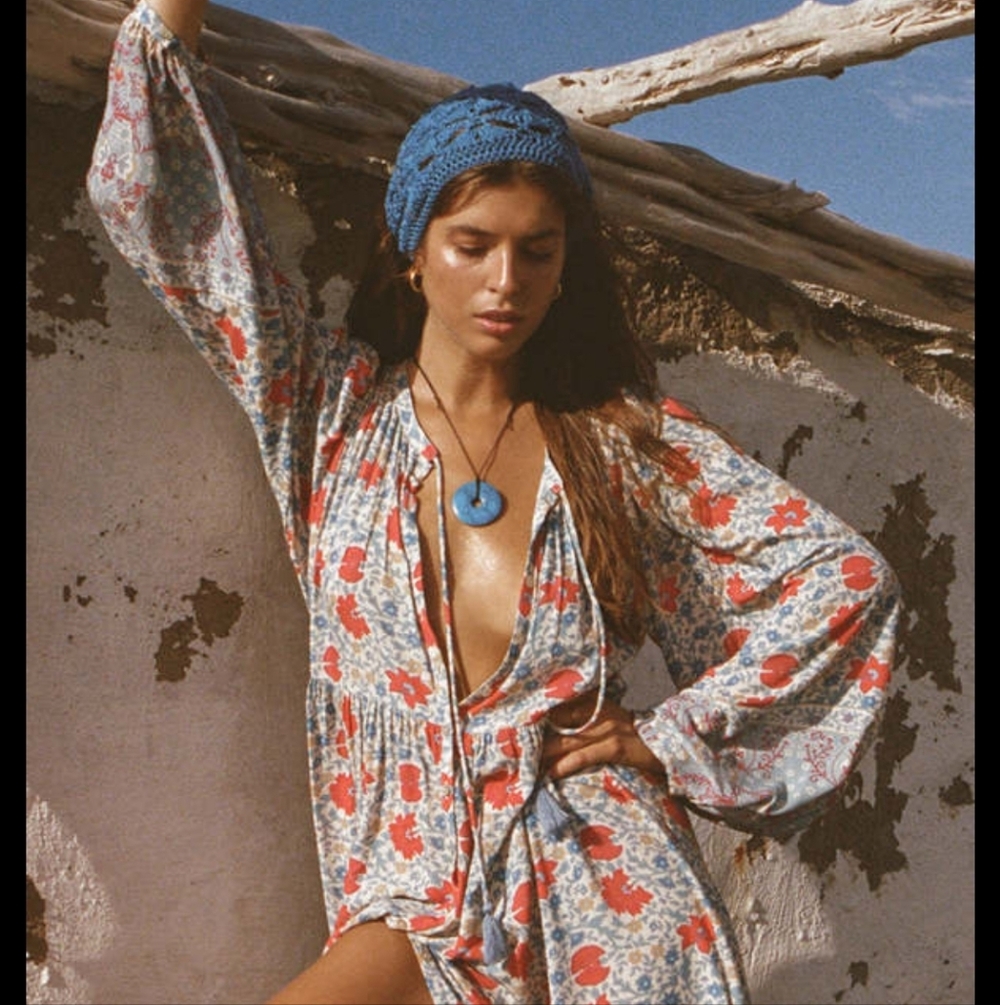 Spell Village Button Down Midi Dress In Sky - Picture 2 of 16
